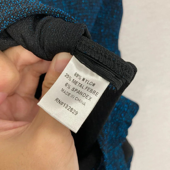 New Superdown Teal Sparkling Joanie One Shoulder Romper XS - Picture 11 of 12